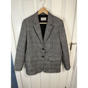 EVERLANE The Oversized Blazer Wool Blend Glen Plaid Size 2